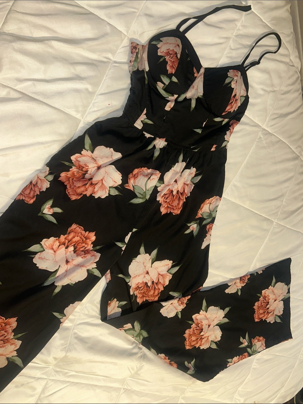 Band of Gypsies Black Floral Jumpsuit